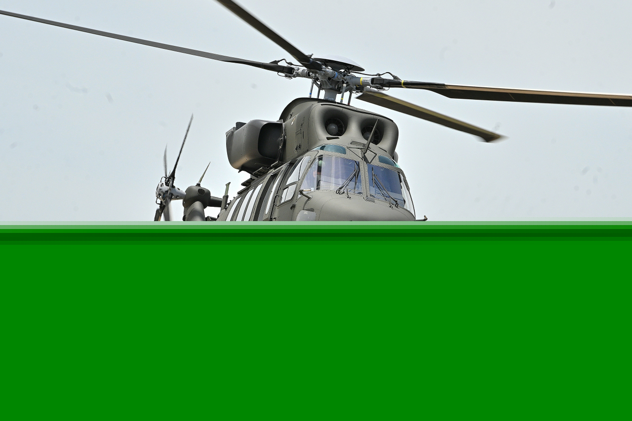 The Surion helicopter undergoes a flight test before its delivery at an unspecified location on May 27. (The Army)