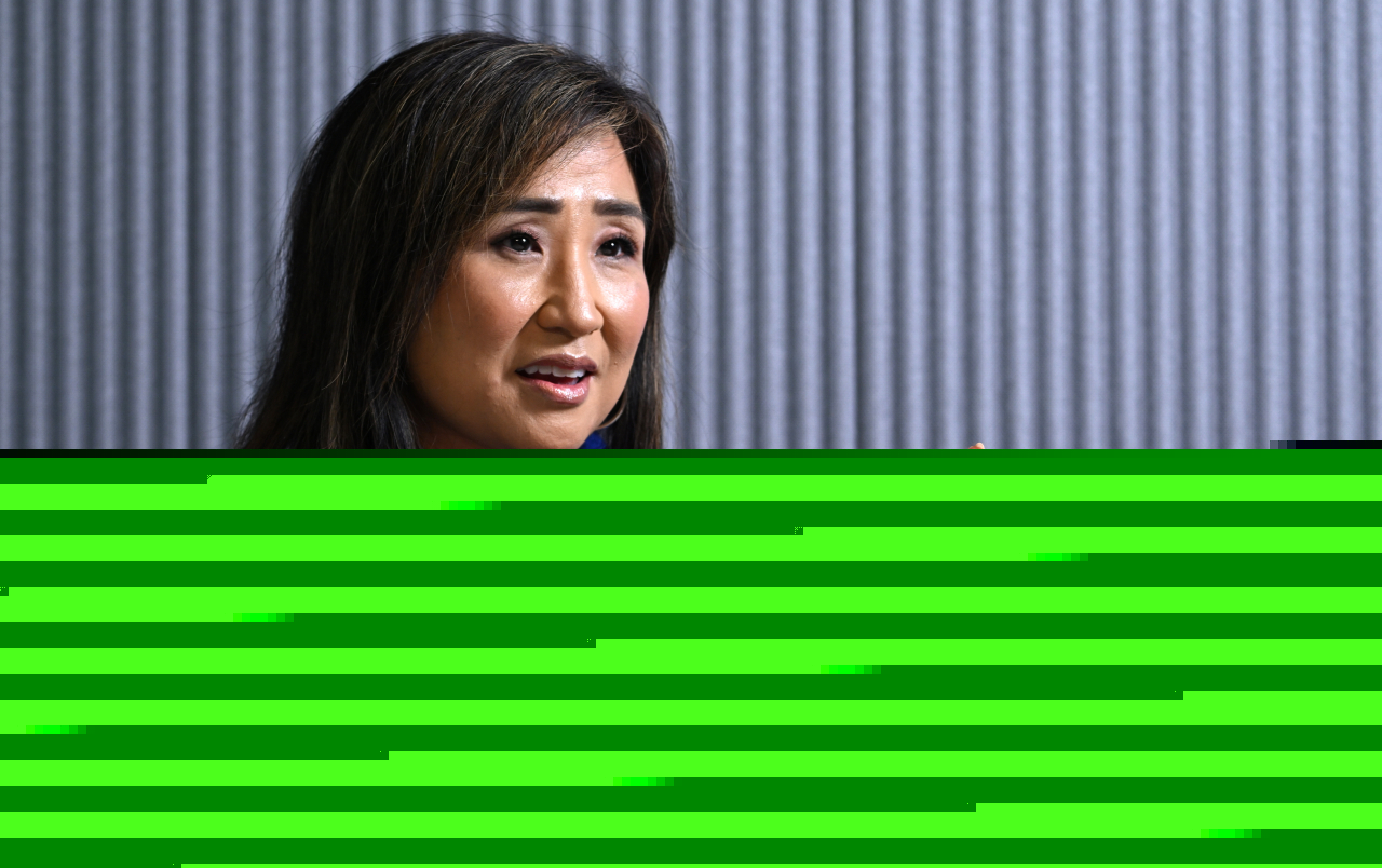 Keli McAlister, external affairs director at BlueOval SK, speaks in an interview with The Korea Herald in Seoul on Wednesday. (Im Se-jun/The Korea Herald)